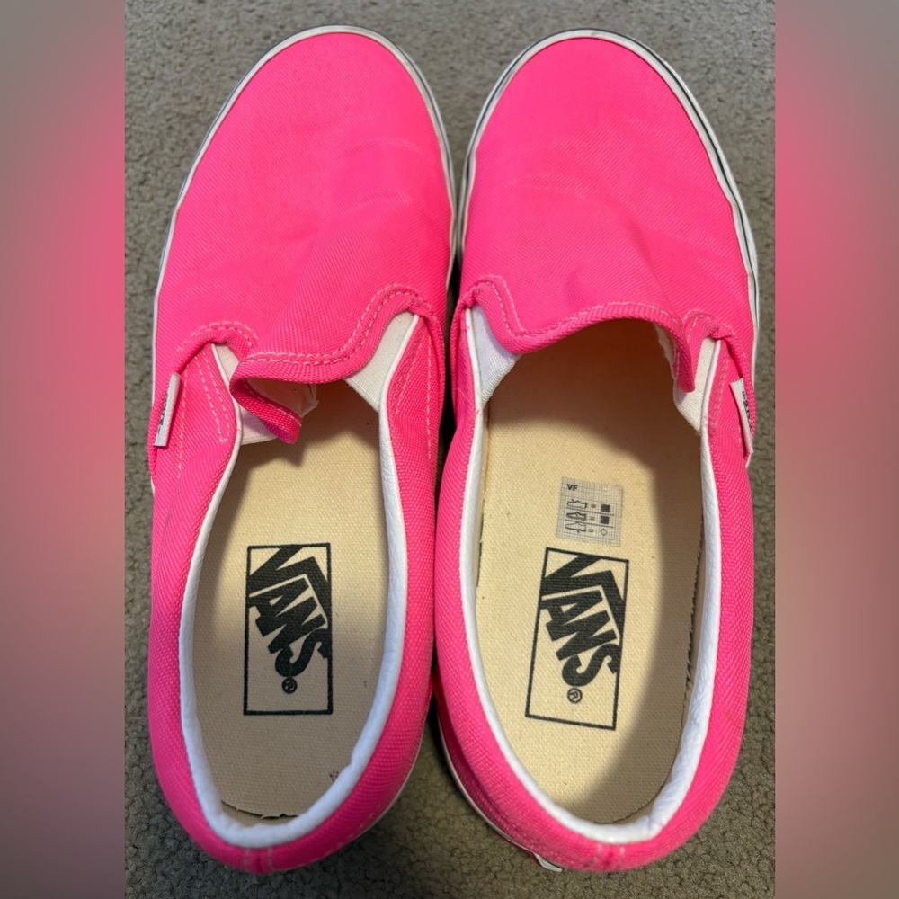 Vans NEON Pink Slip-On Shoes